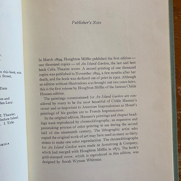 Houghton Mifflin An Island Garden Teal Gilt Slipcase Book 1988 Cottagecore OS - Picture 7 of 16